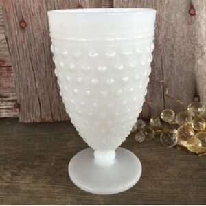 Vintage Hobnail Milkglass Goblet